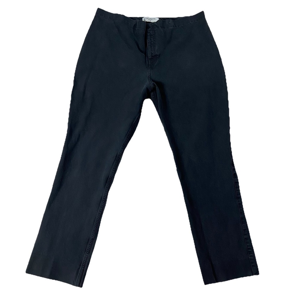 MM Lafluer Organic Cotton Optional Crop Denim Stretch Pant Black Women's 16